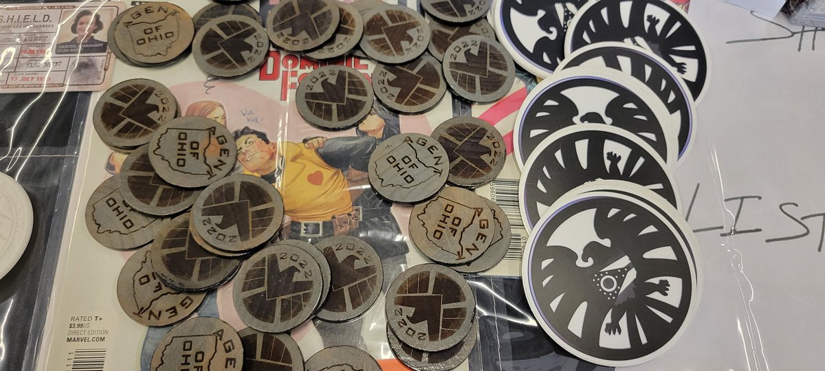 We have wooden nickels, keychains, stickers, magnetic badges still available! All we ask is for a minimum donation to benefit nonprofit <a href="/ANewLeafInc1/">A New Leaf, Inc.</a> !
#Fanexpocleveland #Marvel #AgentsofSHIELD