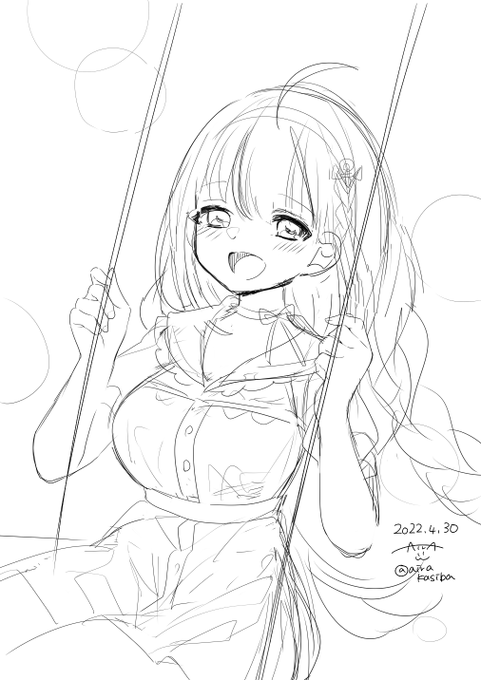あくたんとブランコデートのラフじゃ…!
#あくあーと 