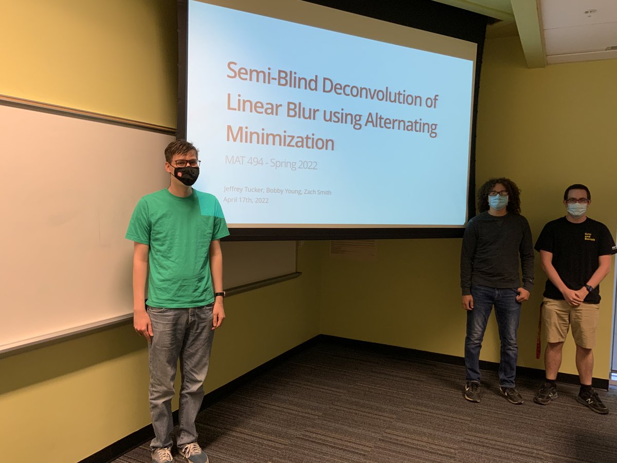 EspanolMalena's tweet photo. What a wonderful way to finish the semester with project presentations! First cohort of my new UG class in Computational Methods for Image Processing. We all had fun! @ASUMathematics #AppliedMathEducation https://t.co/uWMpb48T6u