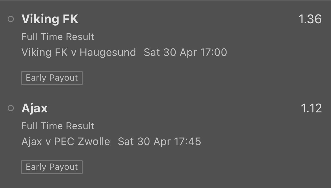 TipsRaw's tweet image. Football Bets ⚽️

- Double @ 1.68
- Double @ 1.53
- Palace or Draw @ 1.53
- Acca @ 8.99 

Starting soon ❗️

Like + RT to support the page🤝