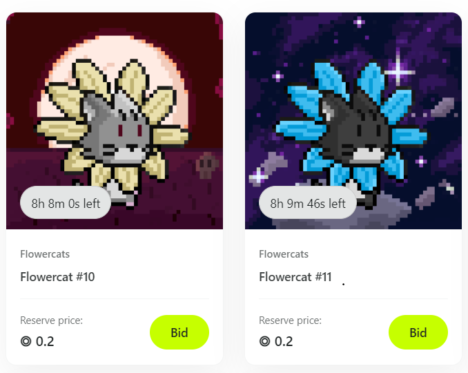 FlowercatsNFT's tweet photo. 2 Flowercats are waiting for your bid😿
8 Hours left

https://t.co/Z1zSlf6WVP https://t.co/BUTm4BuxMU