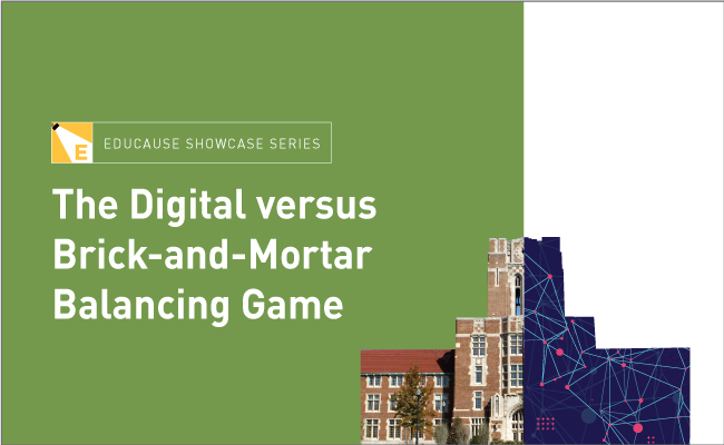 The Digital versus Brick-and-Mortar Balancing Game, the latest in the new #EDUCAUSEShowcase Series launched by @educause spotlights the @OLCToday, @DETAResearch and every learner resource, Planning for a Blended Future.

Learn more: ow.ly/7kgq50IVIMI