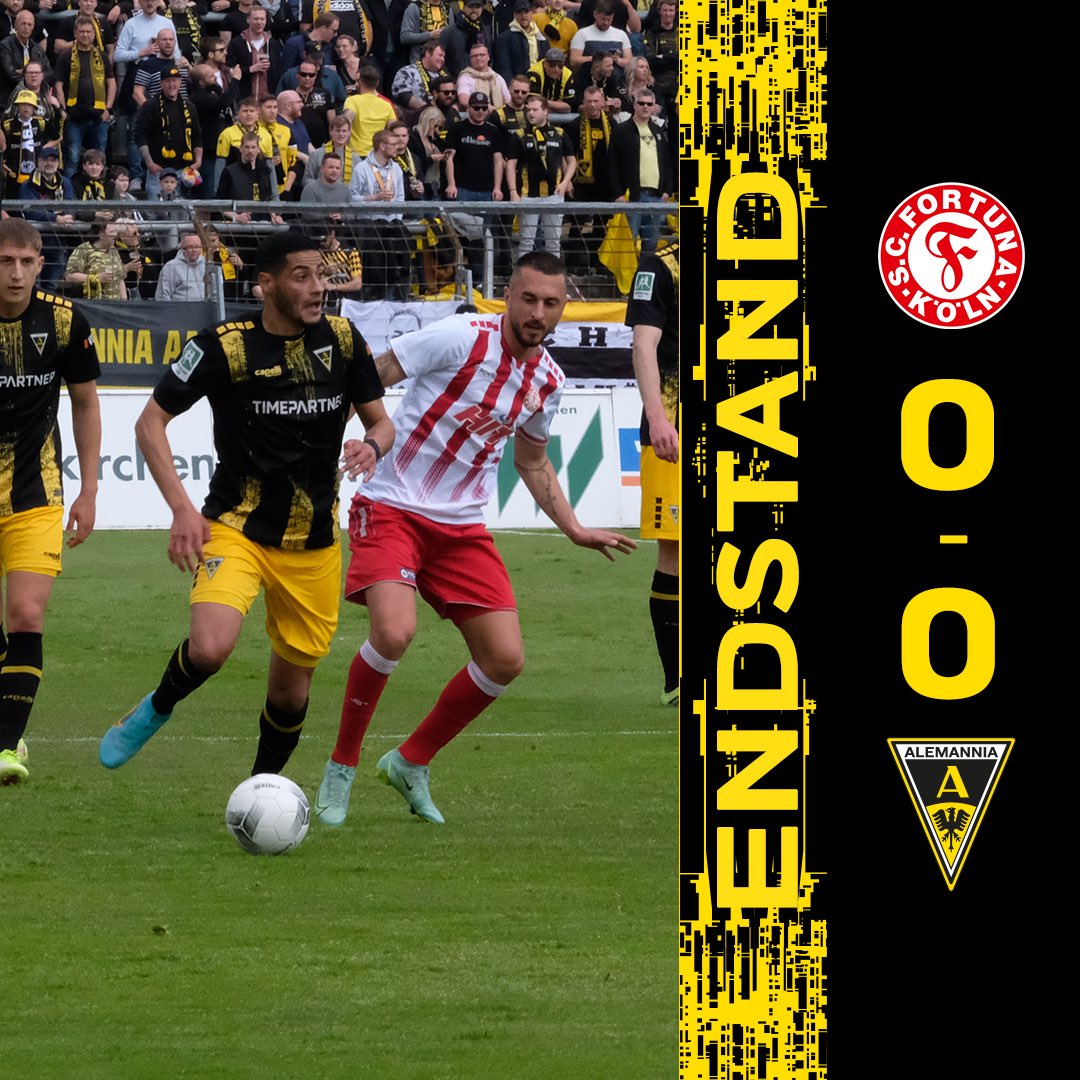 Alemannia_AC's tweet image. Hart erkämpfter Punkt gegen @fortuna_koeln! 🖤💛
_______
90‘ #FORAAC 0:0