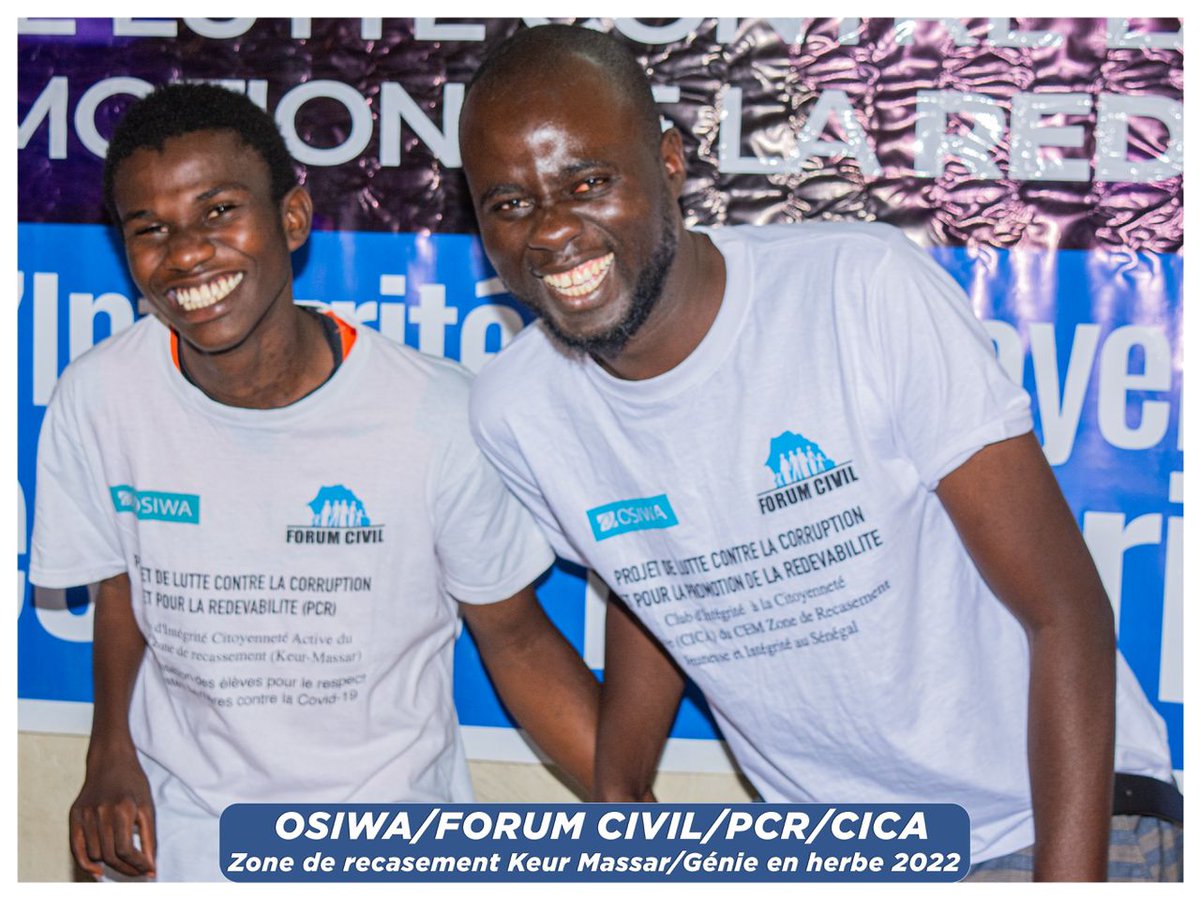 BirahimeSeck's tweet photo. Les CICA pour la valorisation du capital humain.🇸🇳🚀
CICAs for human capital development🇸🇳🚀 @CicaForumCivil @TitusGwemende @OSIWA1 @niallee04 @TI_France @OulimataSarr @NabouDiaw1 @MoustaphaMbow11
#FORUMCIVIL #PSUA https://t.co/pmxRGzrEth