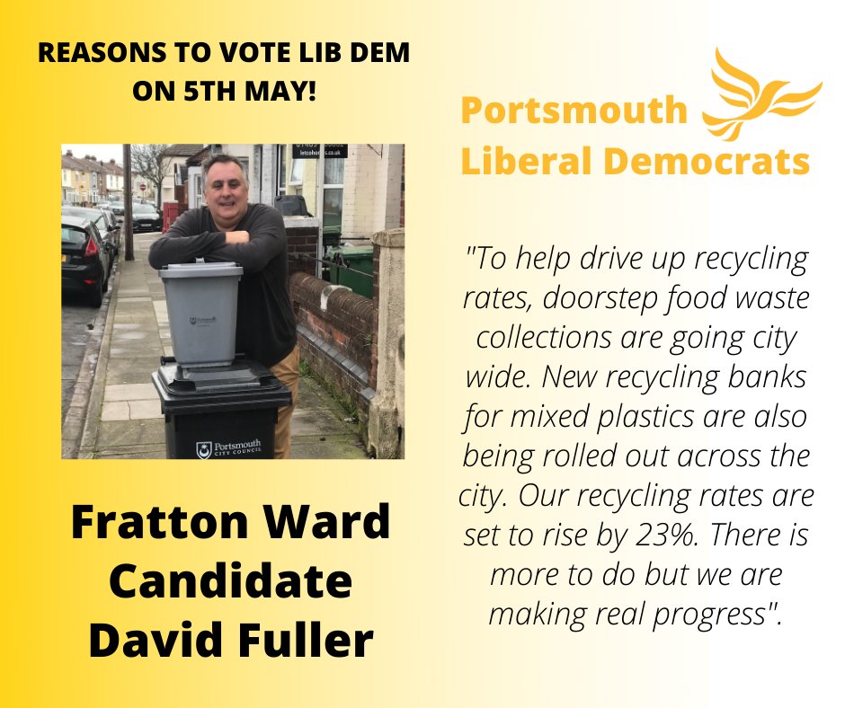 Portsmouth Lib Dems 🔶️ (@portsmouthld) on Twitter photo ♻️ After a popular trial scheme where two thirds of city households are getting a weekly household food waste recycling collection service, Portsmouth's <a href="/LibDems/">Liberal Democrats</a> councillors have got the council to extend it city-wide.
#RecordOfAction #PromiseOfMore🔶
libdems.org.uk/vote-pledge😀 ♻️ After a popular trial scheme where two thirds of city households are getting a weekly household food waste recycling collection service, Portsmouth's <a href="/LibDems/">Liberal Democrats</a> councillors have got the council to extend it city-wide.
#RecordOfAction #PromiseOfMore🔶
libdems.org.uk/vote-pledge😀