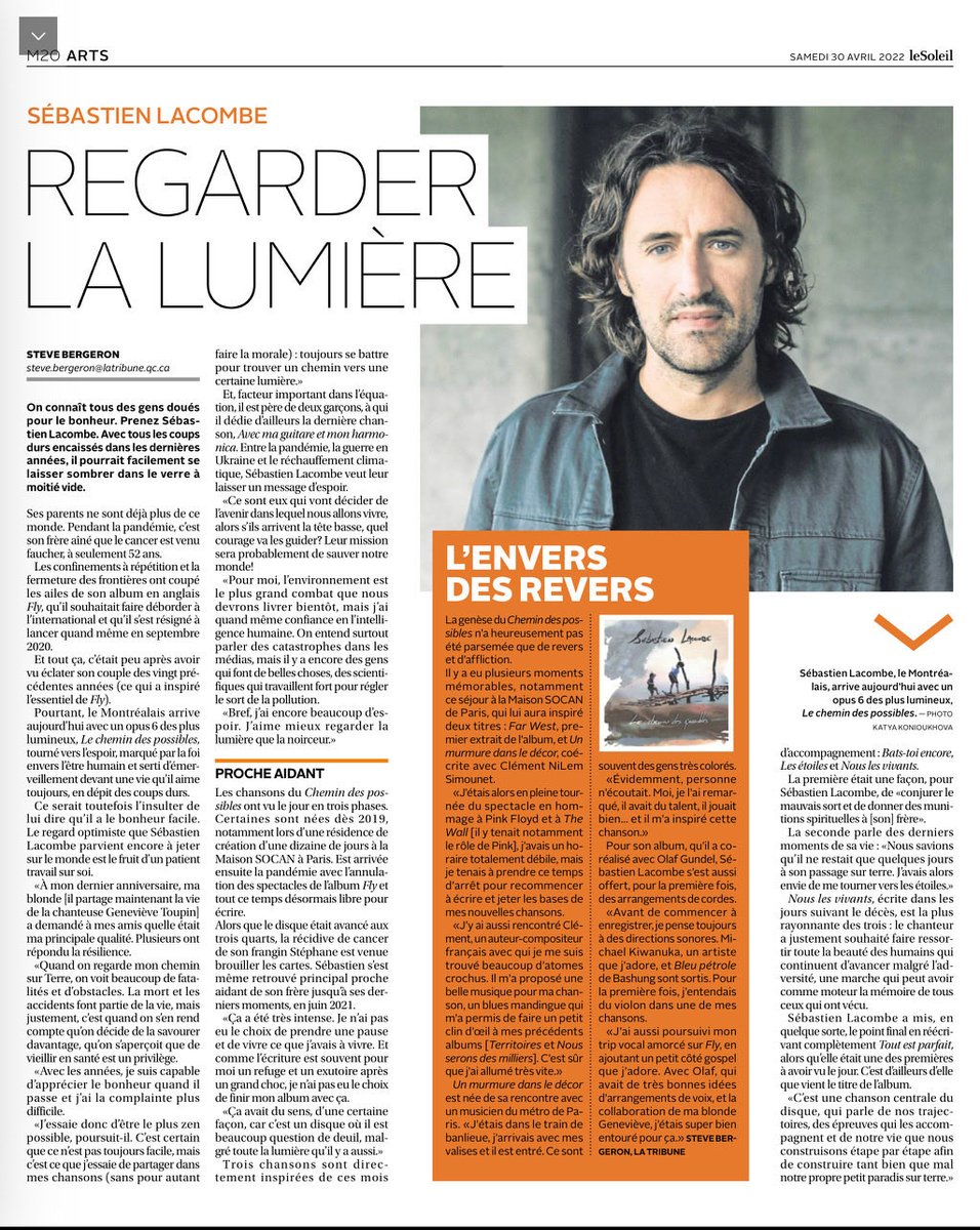 bastienLacombe's tweet photo. Merci de mettre en lumière l’histoire derrière mon nouveau disque 
#lechemindespossibles https://t.co/UgObRy5UlO