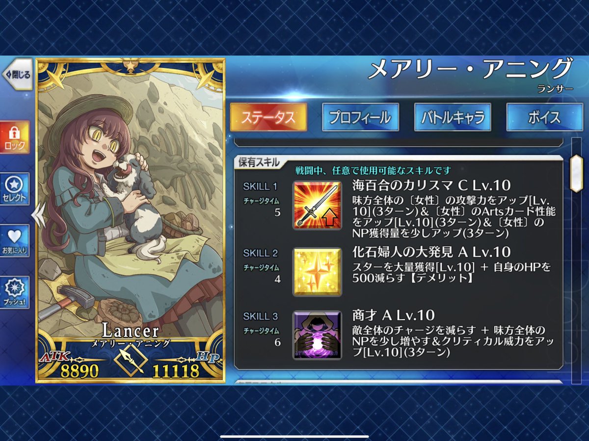 メアリースキルマしました。 