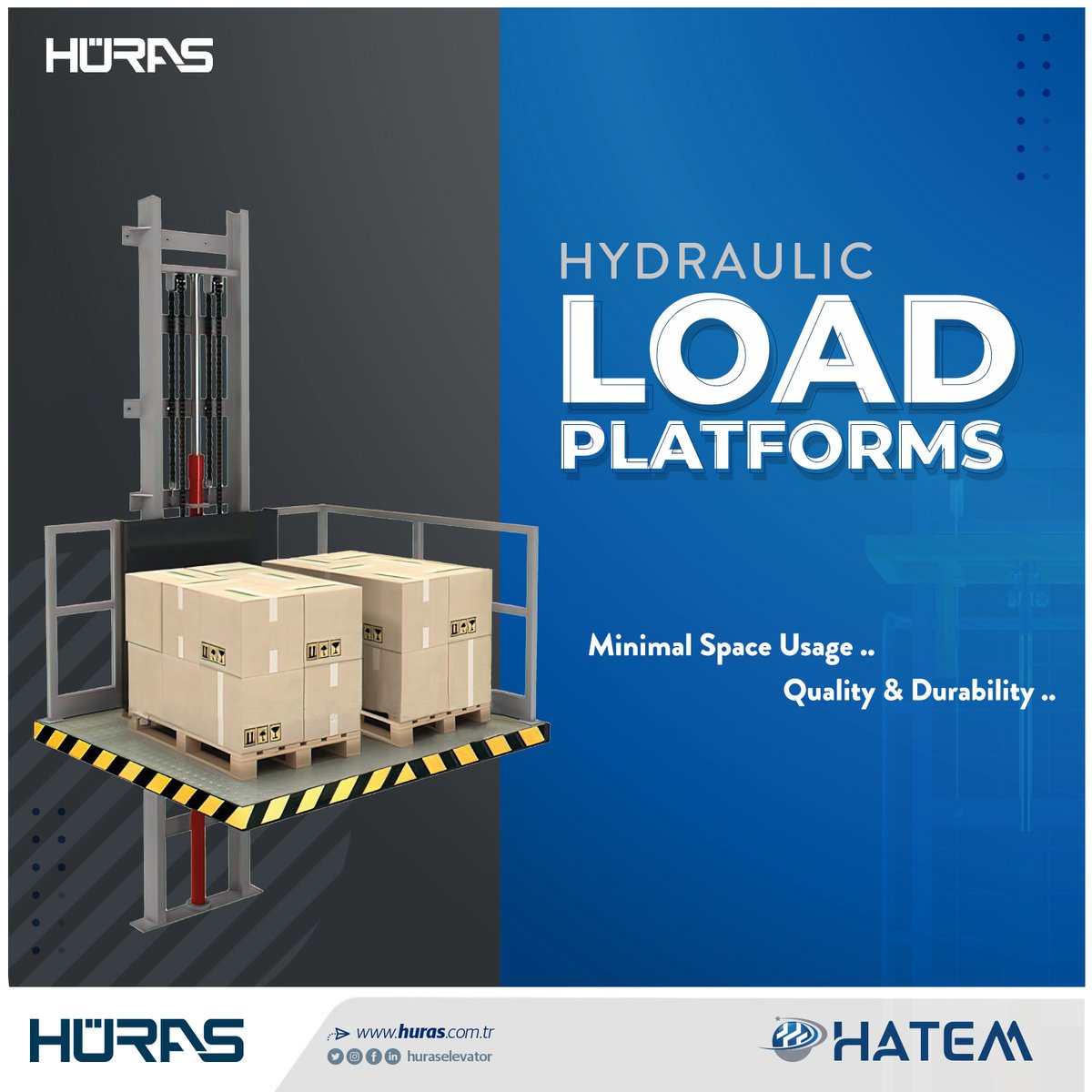 ElevatorsHuras's tweet image. We are at your service with our freight elevator projects with minimum space usage for your businesses and factories. #laodplatform #elevator #factoryelevator #huras