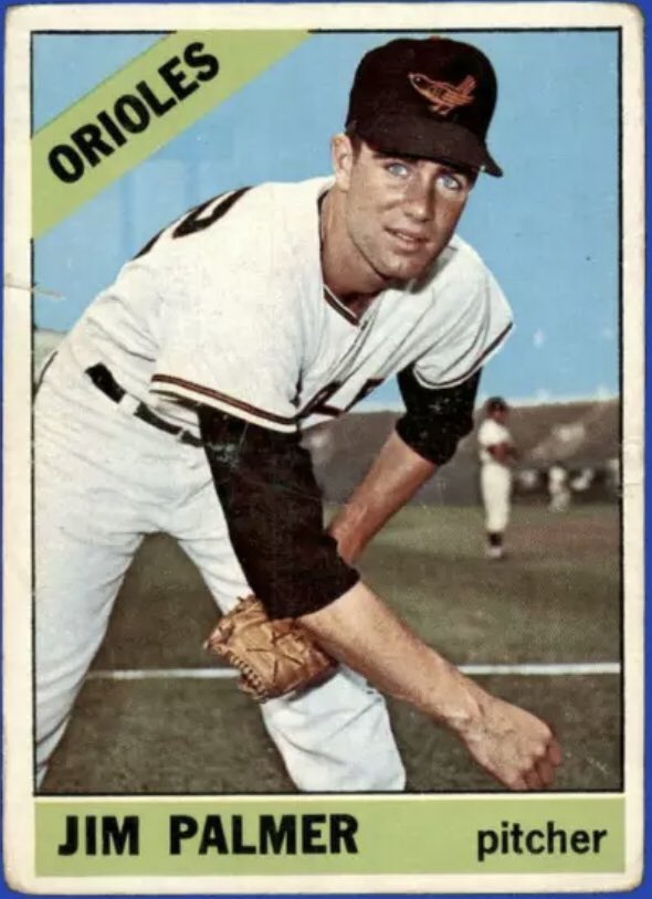 CardboardHistry's tweet photo. This week I FINALLY got this @Jim22Palmer RC I’ve hunted for yrs. There are MANY wins & #cakes ahead for the 19 yr old shown here. And 1 of most amazing pitching stats ever: In 3948 MLB innings pitched, the #HOFer never gave up a grand slam HR!😳🤯 #BearingDown #Orioles https://t.co/26rx29fwOM
