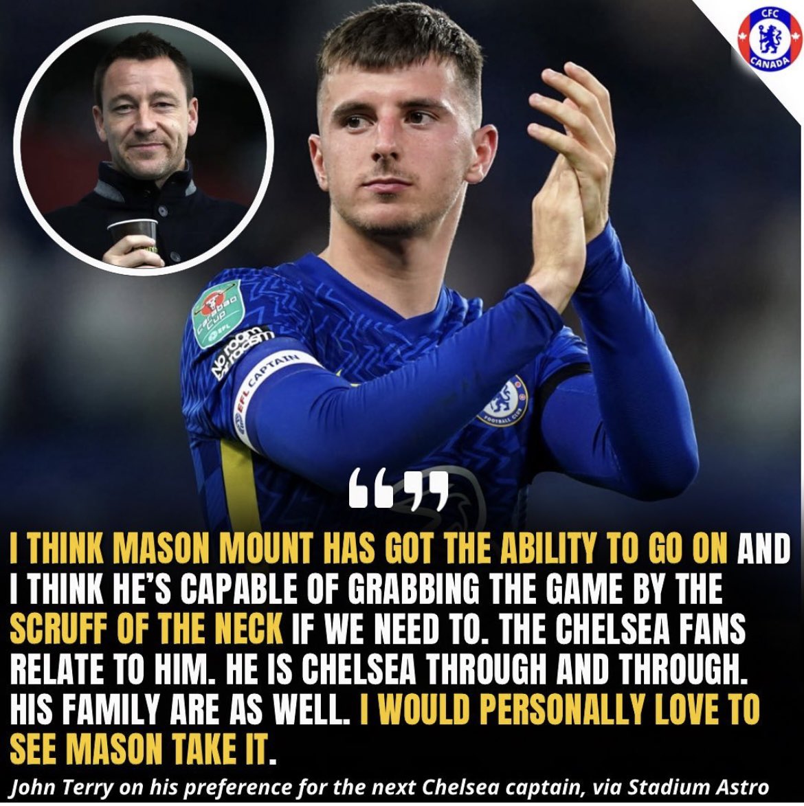 John Terry on his preference for the next Chelsea captain.