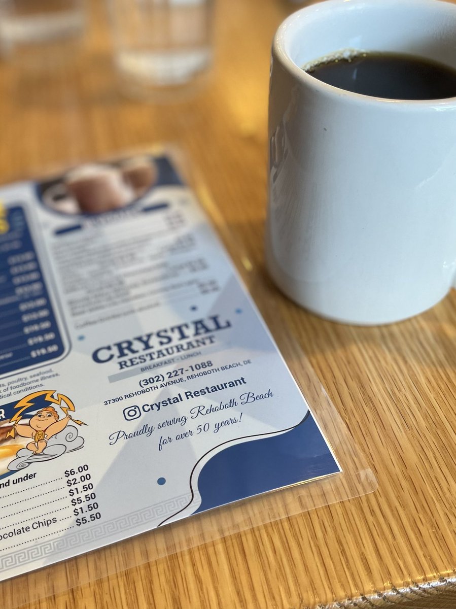 Oh yeah—starting the weekend right—Crystal Restaurant, ⁦<a href="/VisitRehoboth/">VisitRehoboth</a>⁩ ⁦<a href="/DelawareTourism/">Visit Delaware</a>⁩ #RB