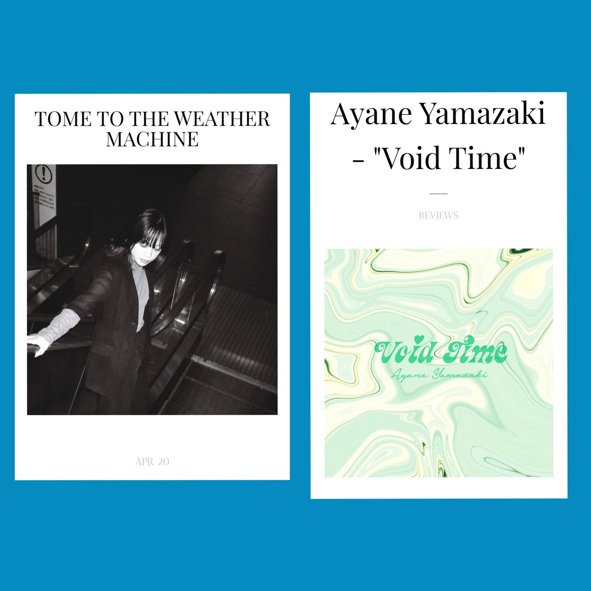 rock_urikominin's tweet photo. Thanks
TOME TO THE WEATHER MACHINE (US)
Recommend
Ayane Yamazaki(山﨑彩音)
『Void Time』
@friends_hipland
#tometotheweathermachine #ayaneyamazaki #dreampop #voidtime #bedroompop #chill
https://t.co/9MkJDTqm2K https://t.co/qBvVzy4T4W