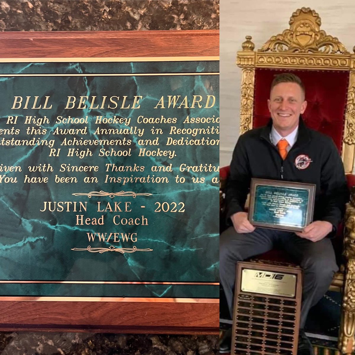 . Coach Lake is a class act & hasn’t missed an opportunity to lift up his boys, coaches, & our community! He is so deserving of the Bill Belisle Award for his outstanding achievements and dedication to hockey! Words will never be enough to thank him #wwhswizardpride #wizardpride