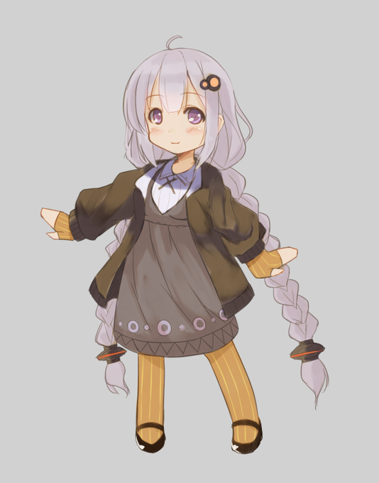 デフォルメ絵と通常頭身絵のあかりちゃん 