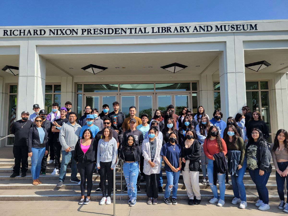jghsace1's tweet photo. What a great trip to Nixon Library, yesterday! Our ACE &amp; TCAP were the first academic group tour since the pandemic. Student engagement was high seeing artifacts from studies learned. A very fun day! 🇺🇸 https://t.co/WmWijwIWEn