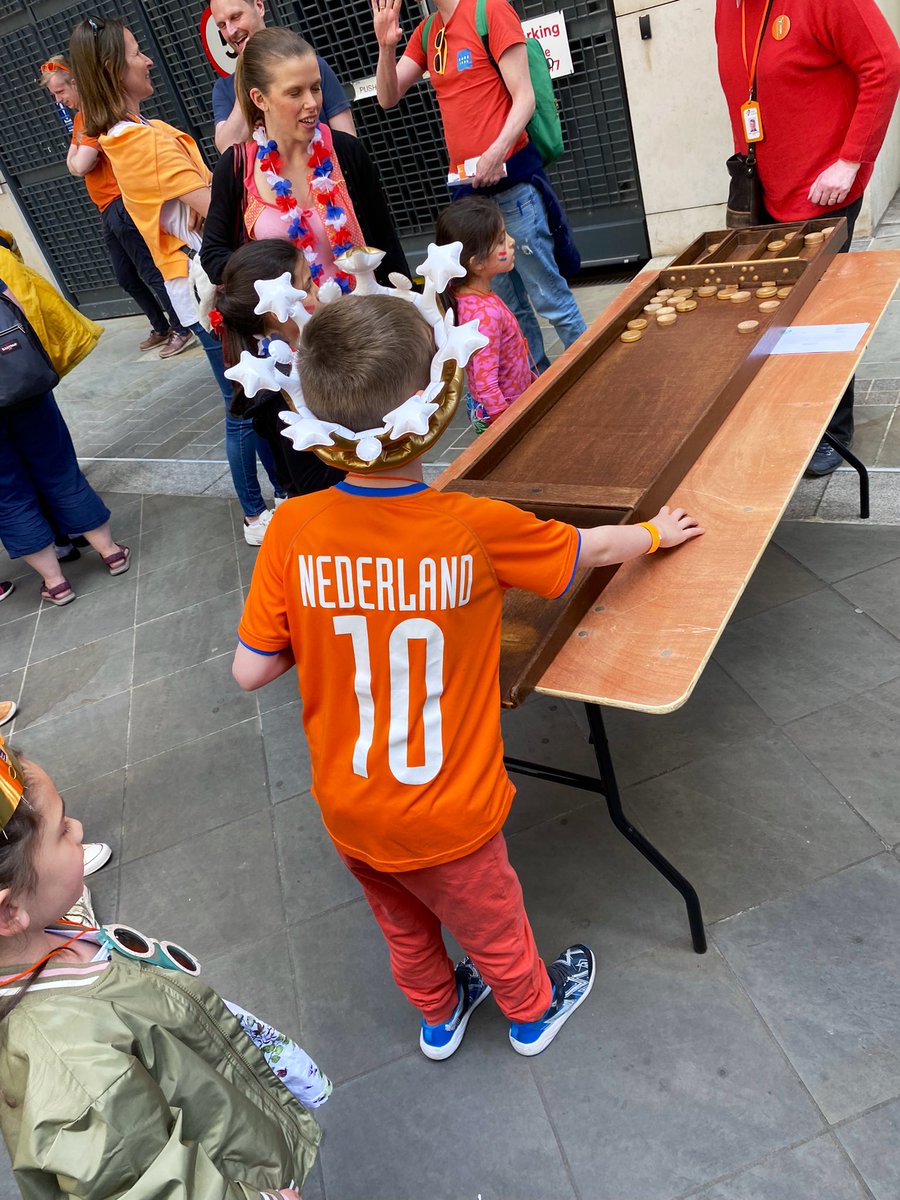 KvanOosterom's tweet photo. Wonderful King’s Day celebration here in the Dutch Church in London with huge turnout of Dutch community. Playing games, music, auction for benevolent society de King Willem Fonds and singing our national anthem. https://t.co/c1CSKJnNHs