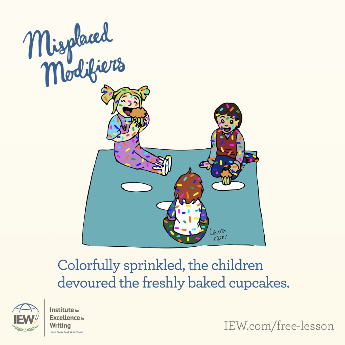 IEW's tweet photo. Happy Saturday!
#misplacedmodifiers #iew #instituteforexcellenceinwriting #andrewpudewa #homeschoolers #literature #education #writing #languagearts #teaching #curriculum #learning #reading #homeschooling https://t.co/MGEfUVDsnp