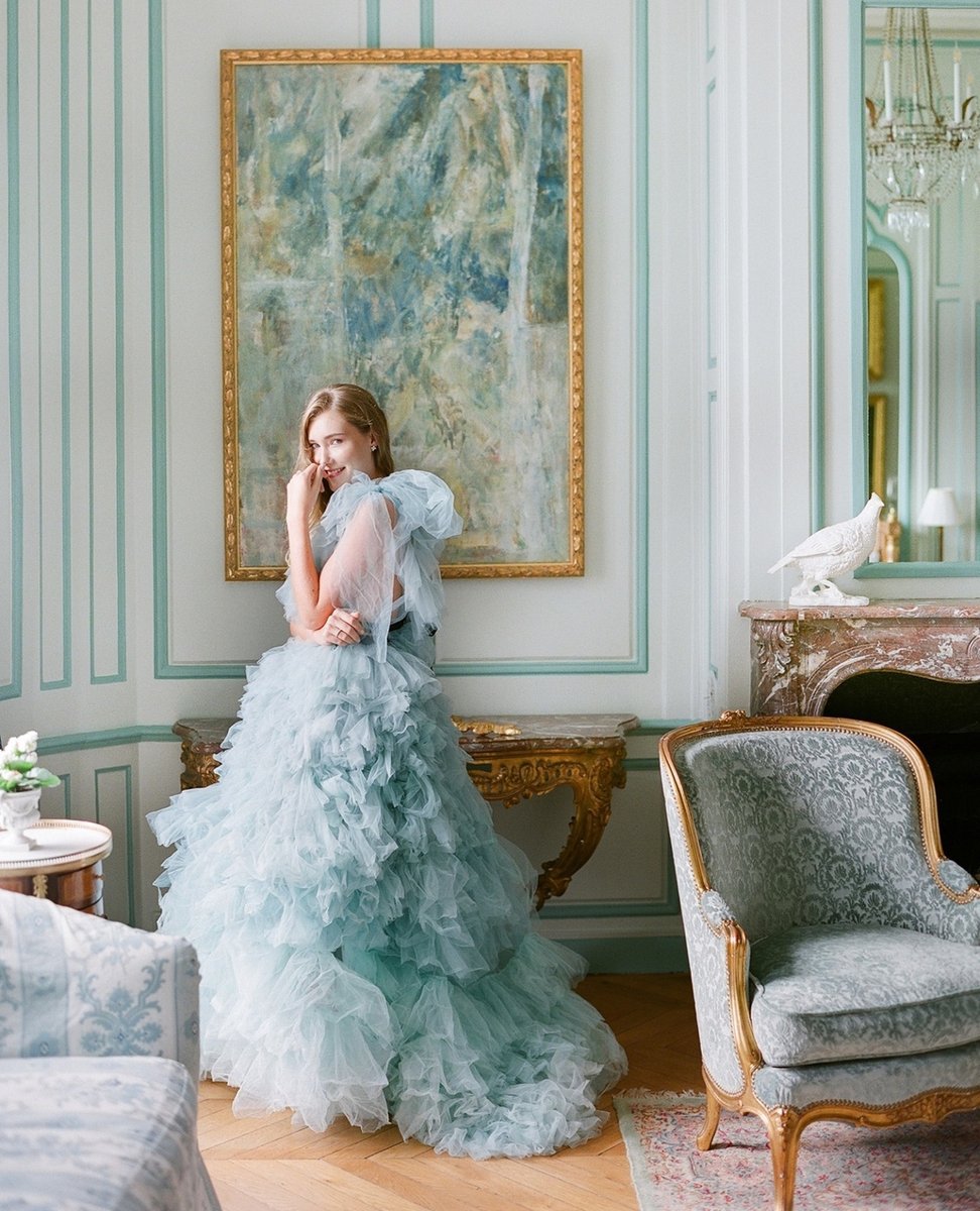 WedBeautiful's tweet photo. Cotton candy cloud or voluminous sky-hued wedding dress? This beaut was just one of 4 couture gowns on display in this multi-day Marie Antoinette inspired wedding at chateaudugrandluce⁠ in the Loire Valley.⁠
⁠
Full gallery on #ruffledblog! Link in bio. ⁠
⁠
photo mollyca https://t.co/kGFlVWRrRN