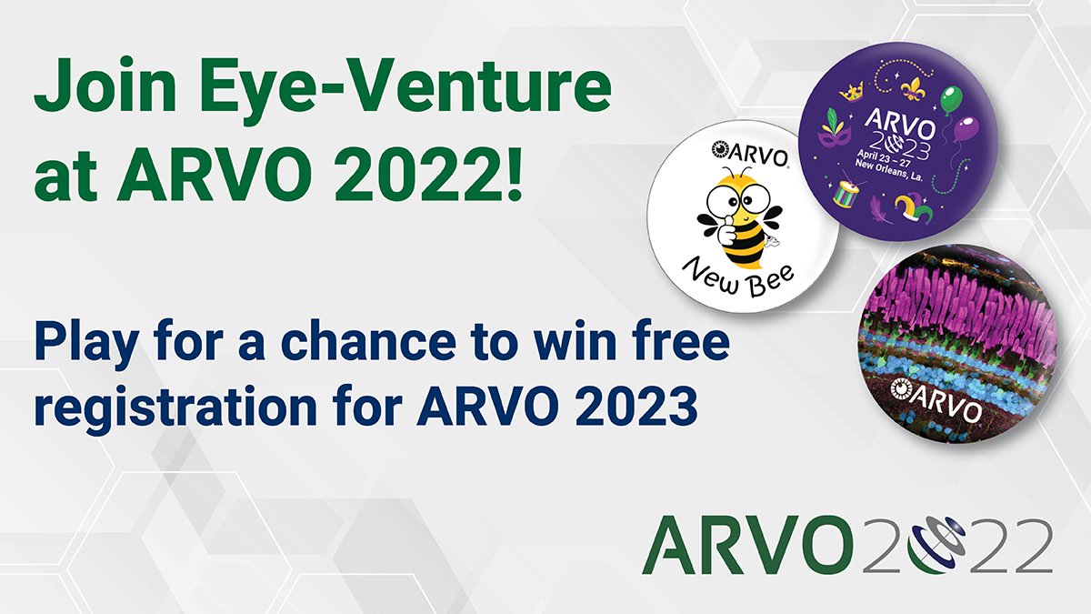 ARVOinfo's tweet image. Ready for an Eye-Venture? Collect 6 different buttons during #ARVO2022 and bring them to @ARVOinfo Central by May 4 to enter a drawing to win great prizes, including free registration to #ARVO2023 in New Orleans. Start collecting today by Badge Printing. bit.ly/2GErnw4