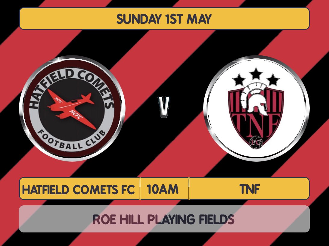 comet_youth's tweet photo. This weeks game for the Mens team being played at Roe Hill playing fields.
Why not pop along and buy a Hot/Cold drink aswell as watching some Sunday league football. https://t.co/2atzYEdHrq