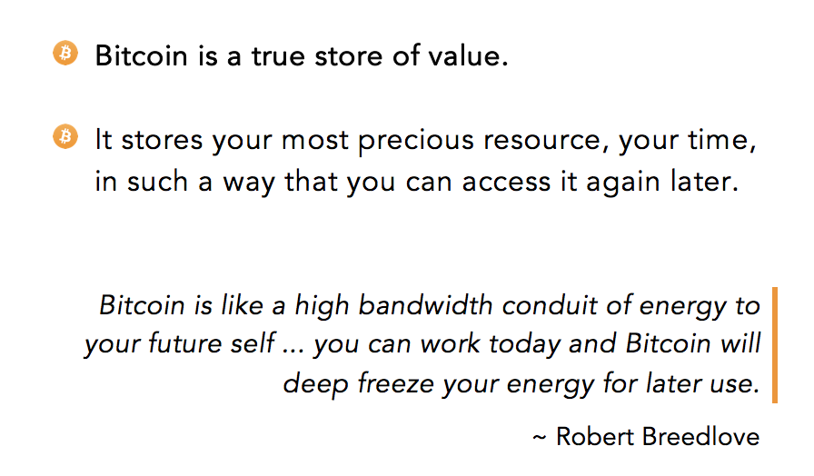 SimplestBTCBook's tweet photo. "Bitcoin is like a high bandwidth conduit of energy to your future self ... you can work today and Bitcoin will deep freeze your energy for later use." ~ @Breedlove22 https://t.co/A8x6KdTDdS