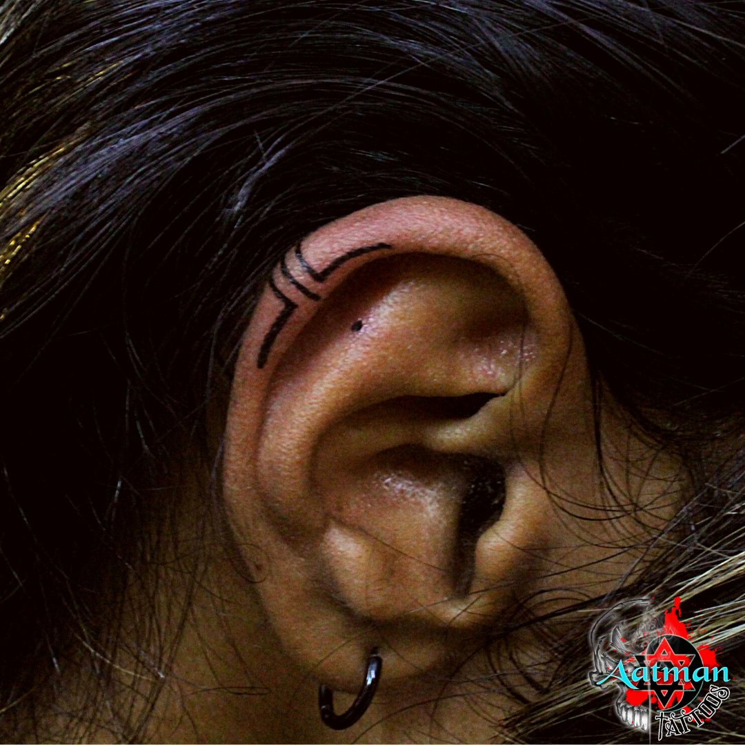 Helix Ear Tattoos | Ear tattoo, Trendy tattoos, Line tattoos