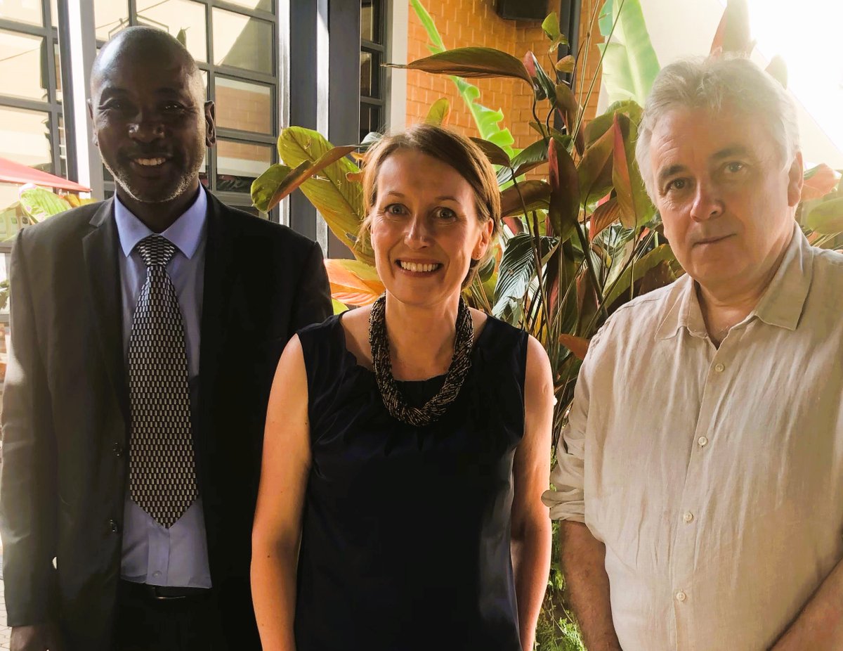 MyCliona's tweet image. Lovely to meet @IrlEmbUganda Ambassador Colgan today with @MUSTphysio colleague Kazibwe Herman. Great discussions about the reach of @UCDVO, our #SDGChallenge @scienceirel  @Irish_Aid  #BACKTRACK project, and vision for strengthening our @MbararaUST @ucddublin partnership
