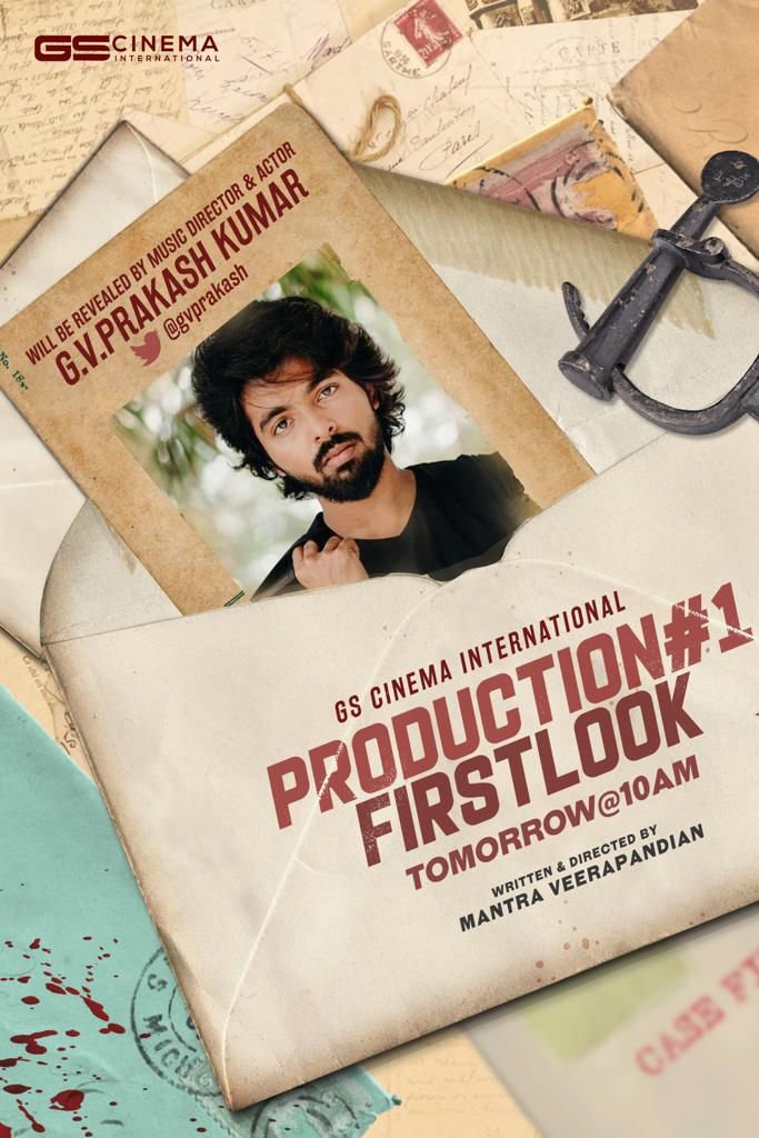 Jawa_king_'s tweet photo. @gs_cinema's #ProductionNo1 
The title&amp;first look poster will be revealed tmro at 10am.

@MantraDirects  #KarthikRaaja 
@_ivana_official @Venkatsenguttu1  @catcharadya @actor_Sudharsan 
@dop_Parvaezk007
@dineshashok_13 @editorsuriya @ProGopinath @gnanakaravel @PROSakthiSaran https://t.co/3vSaYJLN83