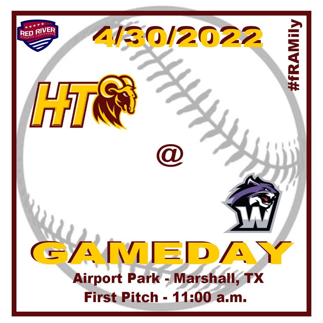 HTRamsAthletics's tweet photo. #fRAMily it’s game day for your Mighty Rams baseball team, looking to end the season on a high note
🆚 Wiley College
📍 Marshall, TX
🏟 Airport Park
⌚️ 11:00 a.m. 
📊 https://t.co/Rq8BjGgs0B
#RamUp #HTisIDEAL #CultureOfExcellence #GeniusGeneration #MyHBCU https://t.co/xUhwwPUCC9