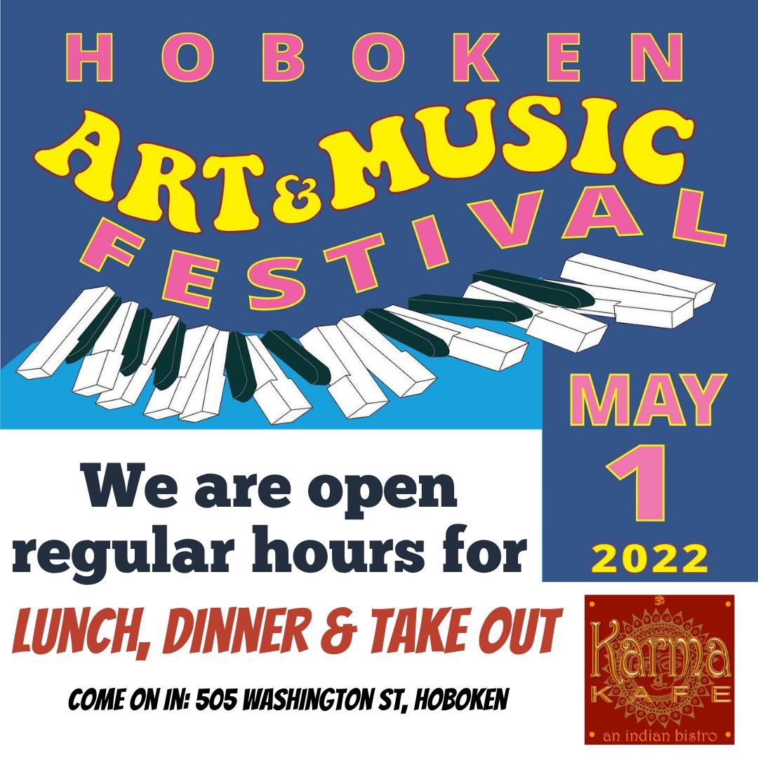 Spending the day at the Hoboken Art &amp; Music festival? 
Don’t forget to drop by @KarmaKafe for some Indian goodness. 

For Reservations Call: 201.610.0900

#KarmaKafe #HobokenArtFestival #Hoboken #IndianFood