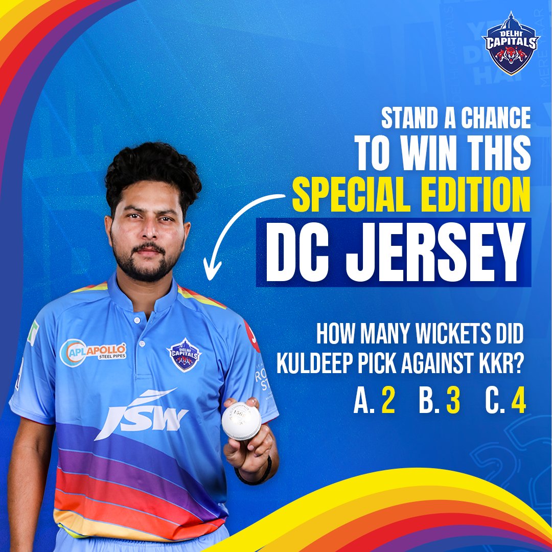 DelhiCapitals's tweet photo. For the first time ever, you have an opportunity to be one of 1️⃣5️⃣ lucky winners to get their hands on this special DC jersey 💙

All you have to do is comment with the right answer NOW 🤩

GO 👇🏼💬

#YehHaiNayiDilli | #IPL2022 | #DCvKKR | #TATAIPL | #IPL | #DelhiCapitals https://t.co/6AteQaeh3v