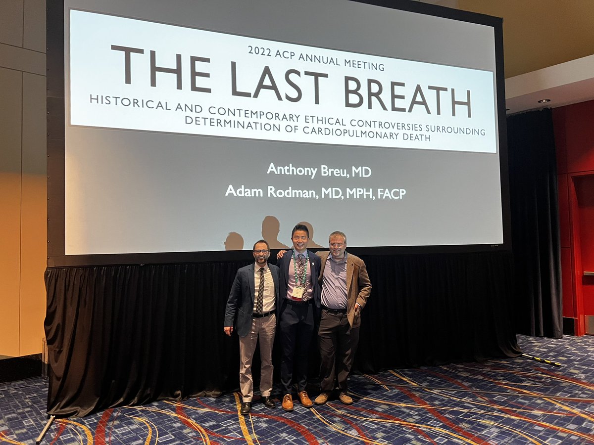 What an incredibly thought-provoking talk by @AdamRodmanMD and @tony_breu at #IM2022! A dream come true for a long-time fan of @BedsideRounds and @CPSolvers! Thank you @ACPinternists for bringing the #histmed and #medethics family together! #MedTwitter #ACP2022