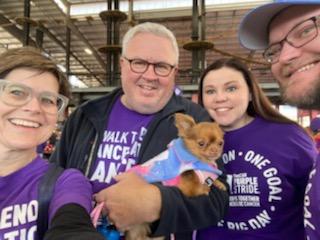 Walz625's tweet photo. Enjoyed the walk for the #PanCan network today. Even Tilly took part although she wanted to be carried. Great effort by @TheShatHitFan who raised over 1k!!! #TeamJoeZ @MattWal17 https://t.co/SeiIky1Gsa