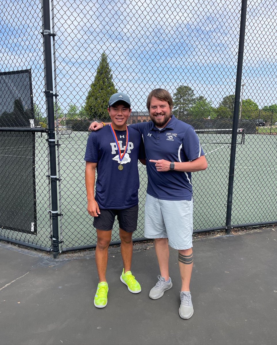 plpmenstennis's tweet photo. Singles Regional Champion!!! Tyler Ramanata!!! #undefeated #allsets #senioryear #snrszn #runitback #buildthosecourts @nchsaa @coatsspeak @charlottepreps @PLP_Athletics @PineLakePrep https://t.co/KA2PdkIVce