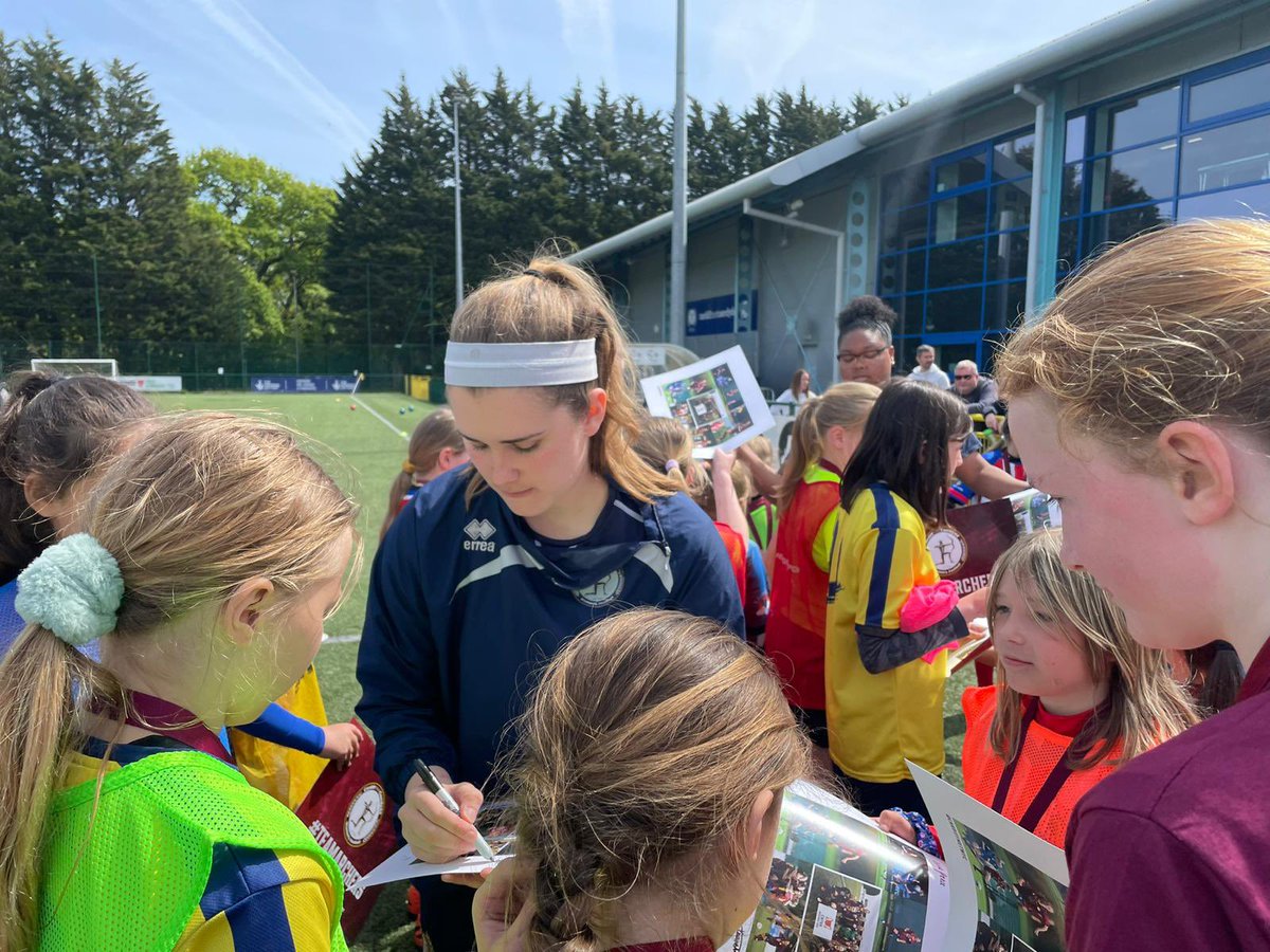 StaceAyling's tweet photo. Fantastic to see 70 girls at our first football fun day this morning. Loads of talent on show and plenty of smiling faces! Thanks to all the helpers 🏹 #futurearchers https://t.co/tzv7oKeLpq
