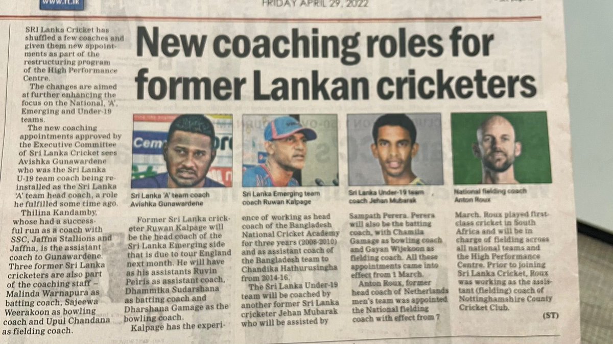 ruwankalpage's tweet photo. #SriLanka Emerging #Team tour to the #UnitedKingdom from 30th April - 30th May 2022.
#cricket #emergingteam #crickettournament https://t.co/T1UzMtpDAW