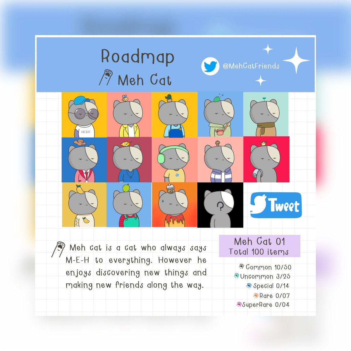 MehCatFriends's tweet image. 😊Road map updated 
😻Please adopt your Meh Cat. They need a new home!
- Only​ 0.005  ETH - 0.007 ETH.-
#nft #NFTCollection #NFTCommunity #NFTdrops #Nftarts #NFTs #NFTMarketplace #openseanfts #OpenSeaCollection #NFTProject #openseamarketplace