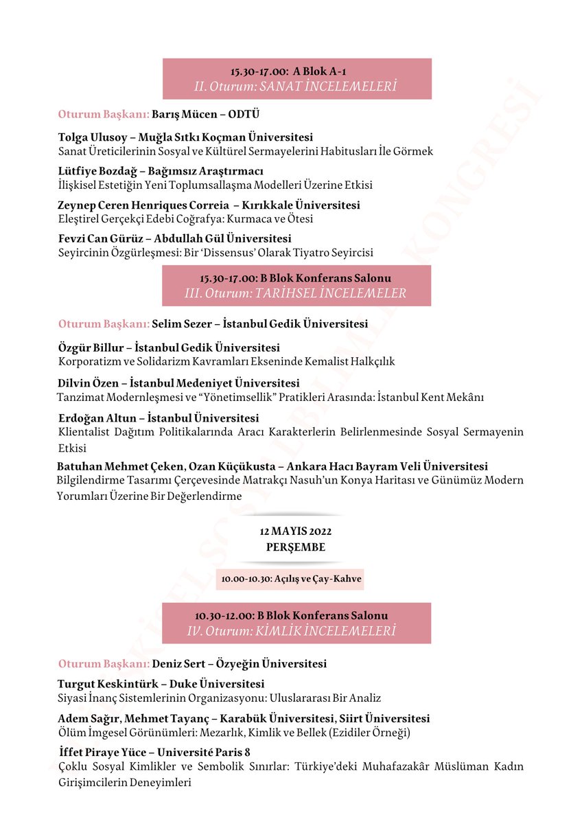 Stratadergi's tweet photo. 11-13 Mayıs tarihlerinde İstanbul Gedik Üniversitesi'nde düzenlenecek olan VI. İlişkisel Sosyal Bilimler Kongresi'nin güncel programına ve pdf bağlantısına https://t.co/Yw6BA637Kx adresinden erişebilirsiniz. https://t.co/ob8RilTQP5