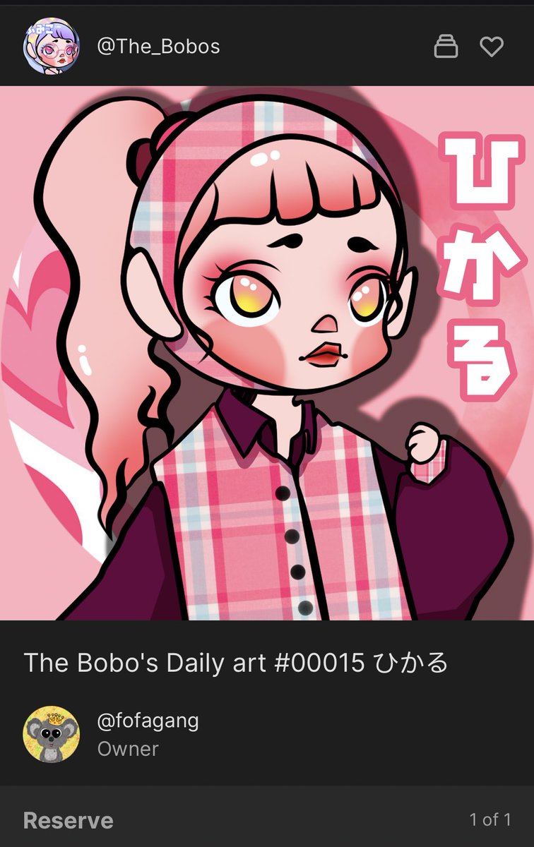 fofa_gang's tweet photo. Pink NFTs? YAS. Adorable PINK bobo by @Cookieboxel_nft 🔥 https://t.co/9RHwCHqkjb
