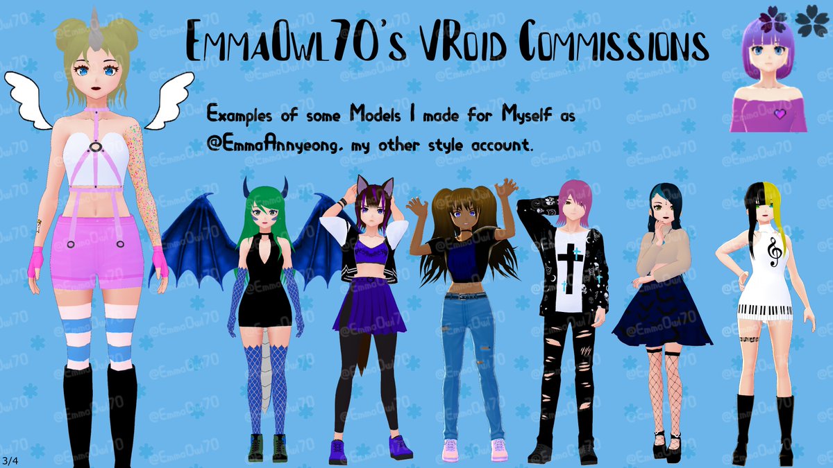 EOwl70's tweet photo. Vroid Commissions Open.
DM if you're interested.

#VRoidStudio #VroidCommission #CommissionsOpen #3DModel #Vtuber #Sora #Miku #Ahri https://t.co/lLbtjtUXwh