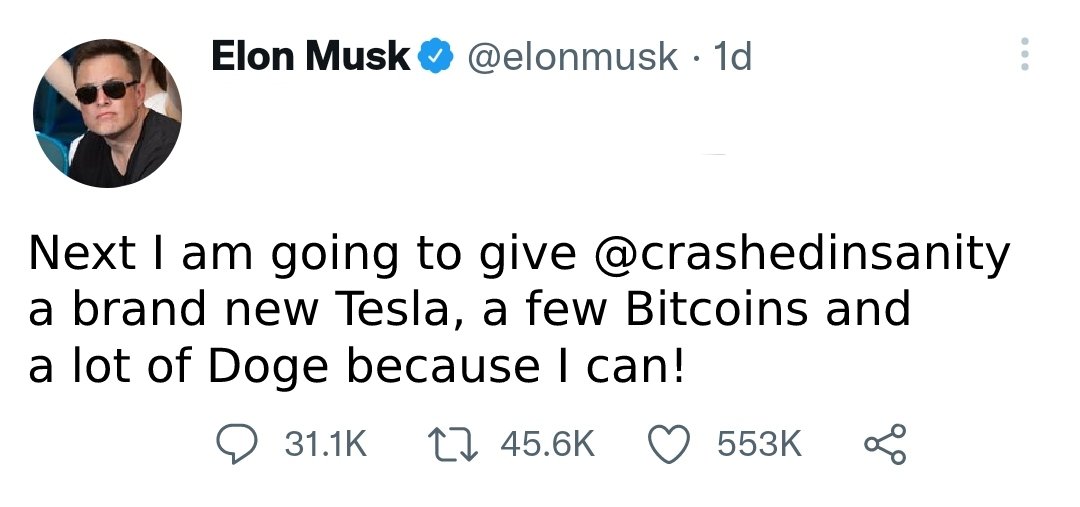 CrashedInsanity's tweet photo. Hey @elonmusk, where's my car and crypto? Still waiting on it :) https://t.co/xuCHWvBalG