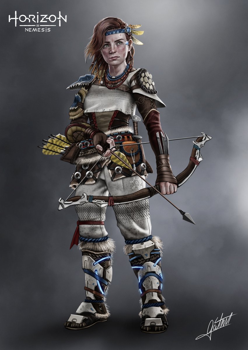 Another commission of Horizon!
I was asked to imagine how Beta would look like in a near future where she follow some of the steps of her big sister Aloy in a possible third game, hope you like it <a href="/Guerrilla/">Guerrilla</a> <a href="/dejongemathijs/">Mathijs de Jonge</a>
#HorizonForbiddenWest #BeyondTheHorizon #Aloy #Beta