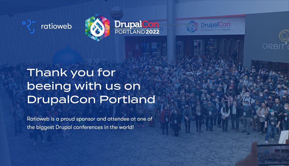 ratioweb's tweet photo. Big #kudos for @drupalassoc for organization great #event, with thinking about every #community member! #Diversity, #inclusion, sign language, parents, #vegans and silence room! 
#thankyou for attendees that we had the chance to meet! See you in @DrupalConEur! #drupalconportland https://t.co/GPby8WUmaA