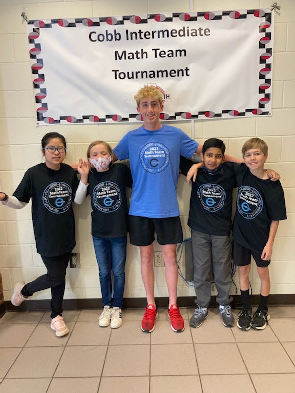 duewest_library's tweet photo. Due West Elementary wins 4th place at the Cobb Math Team Tournament! Great job Mien, Nina, Darsh, and my son Carter!!!!  …. Highest ranking we’ve ever had in the annual competition! Thanks to their awesome and fun coach Nick Perla and sponsor Kirsten Perla! https://t.co/OEJDZovqnz