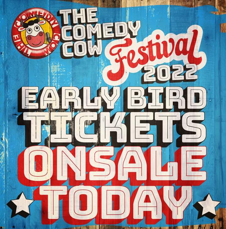 MKComedyFest's tweet photo. Take up has been great. Only 25 tickets left for The Comedy Cow Festival on the 9th July. Confirmed so far @paulsinha @joewellscomic @lucyportercomic @jonnyp_comic @SimonBrodkin https://t.co/H6XJBYQ5s9