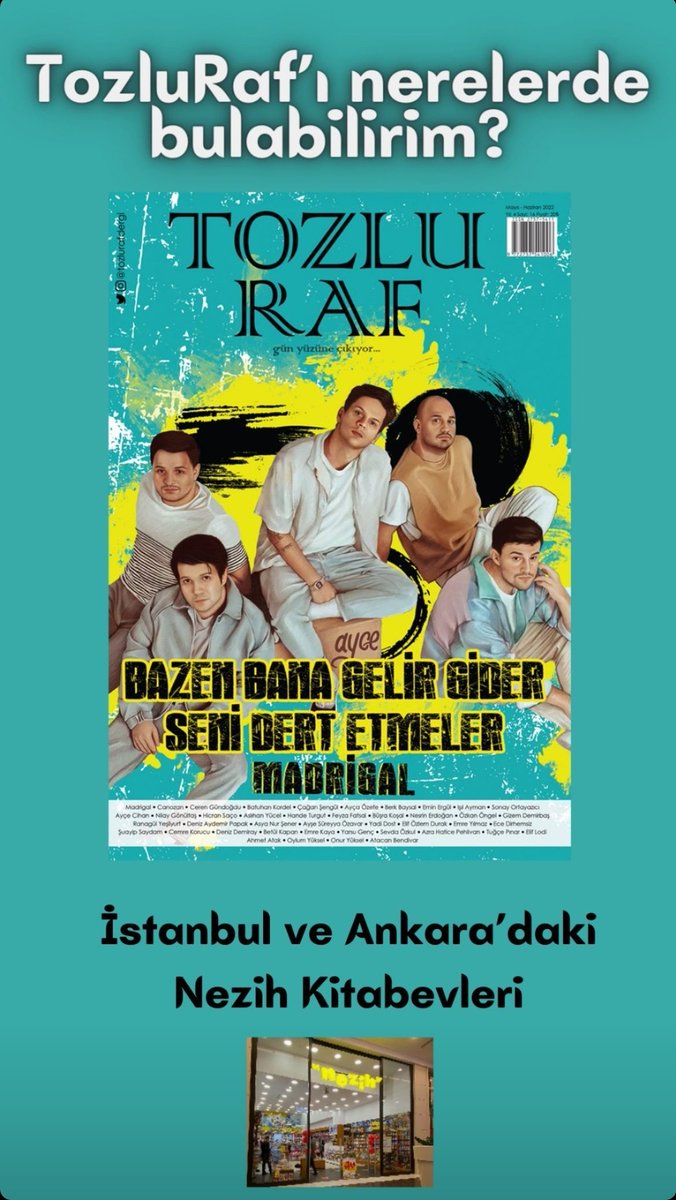 tozlurafdergi's tweet photo. 🕊️ Şehrinizde Nerelerdeyiz? 

Madrigal kapaklı yeni sayımız ile Türkiye'deki raflarda yerimizi aldık!
Bu heyecanı, bizimle birlikte paylaşmanızdan mutluluk duyuyoruz. 🧡

#tozluraf #tozlurafdergi #müzik #sanat #edebiyat #şiir #İstanbul #Ankara #izmir #madrigal https://t.co/LTqApWkzO2