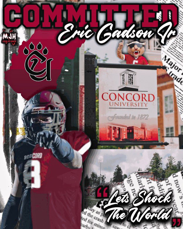 gadson_ej's tweet photo. Beyond Blessed To Say I’m 1000% Committed To Concord University AGTG #GoMountainLions #Blessed @MalachiNewell5 @StarrPittman11 @CoachChuckB @BuchholzFB @Coach_Daniels58 https://t.co/jf7bSERXxx