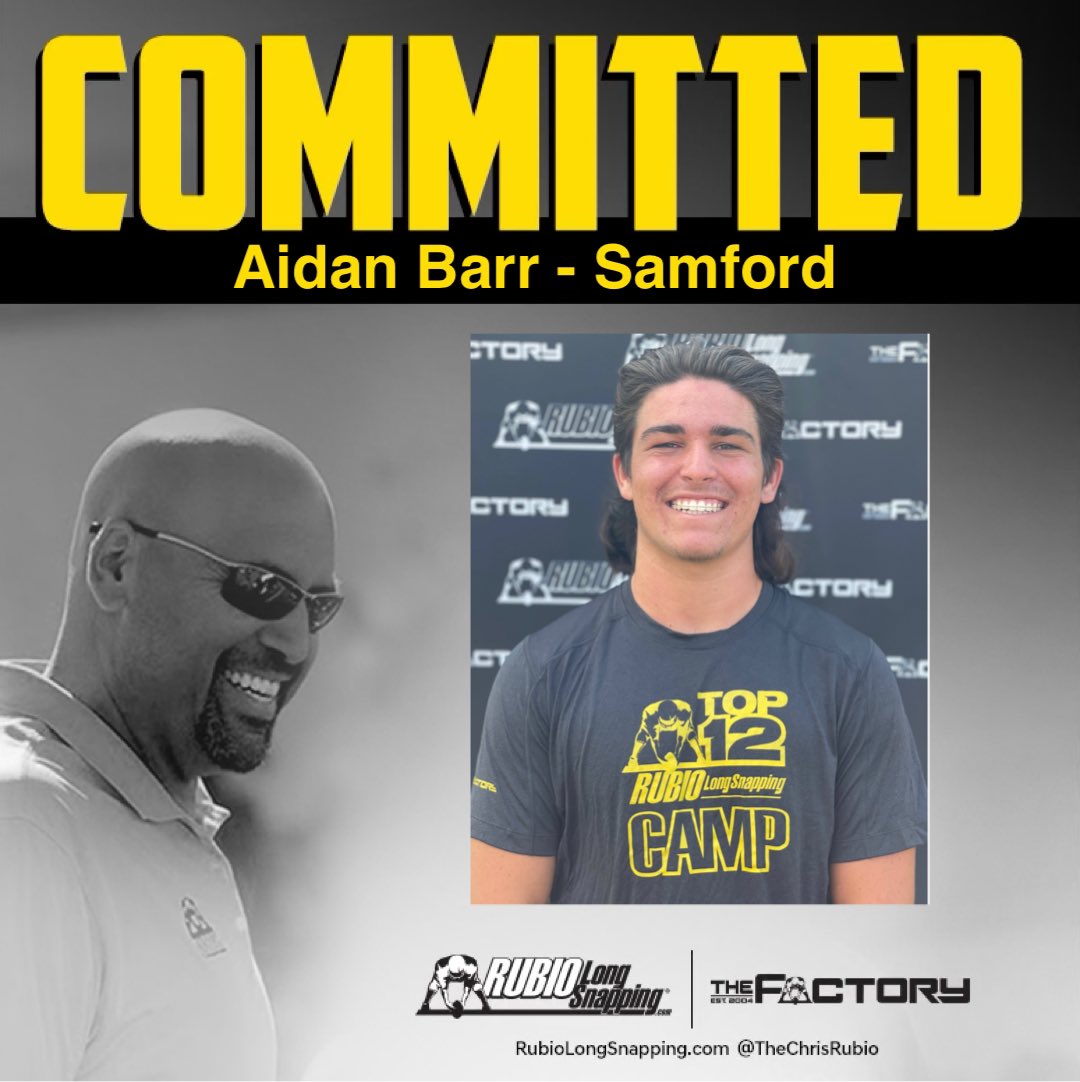 SHOWTIME!!!

Rubio Long Snapper &amp; TOP 12 Camp Invitee Aidan Barr (FL, 2022) has committed to Samford! #RubioFamily | #TheFactoryJustKeepsOnProducing 

rubiolongsnapping.com/player-ranking…