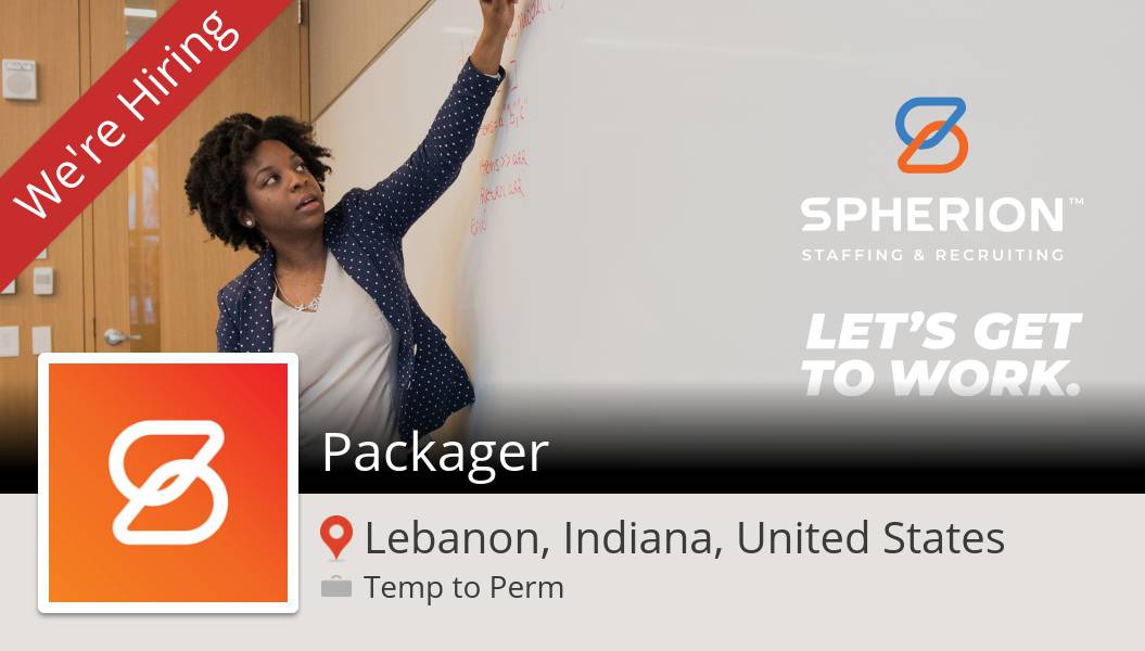 SpherionIndiana's tweet photo. #Packager (#job) wanted in #Lebanon. #Spherion https://t.co/XFiOFvOPK2 https://t.co/QMtDaVcmAC