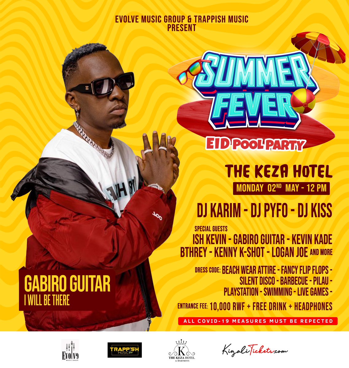 EMGrwanda's tweet photo. It’s Summer Fever, So we’re pulling out all the stops… and calling all Fabulous Bikini Babes for a Day Pool Party [Monday, May 2nd 2021 From 12PM] @ the Keza Hotel Kibagabaga. Dress Code swimsuit and flip flops! 💦💦💦💦🔫🔫🔫��🔥🔥🔥👙 https://t.co/Ft4c2kAUNr